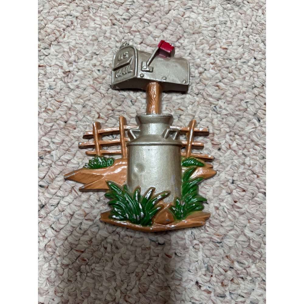 Vintage 1976 Sexton Cast Metal Mailbox Milk Can Wall Hanging Decor USA 6 Inch